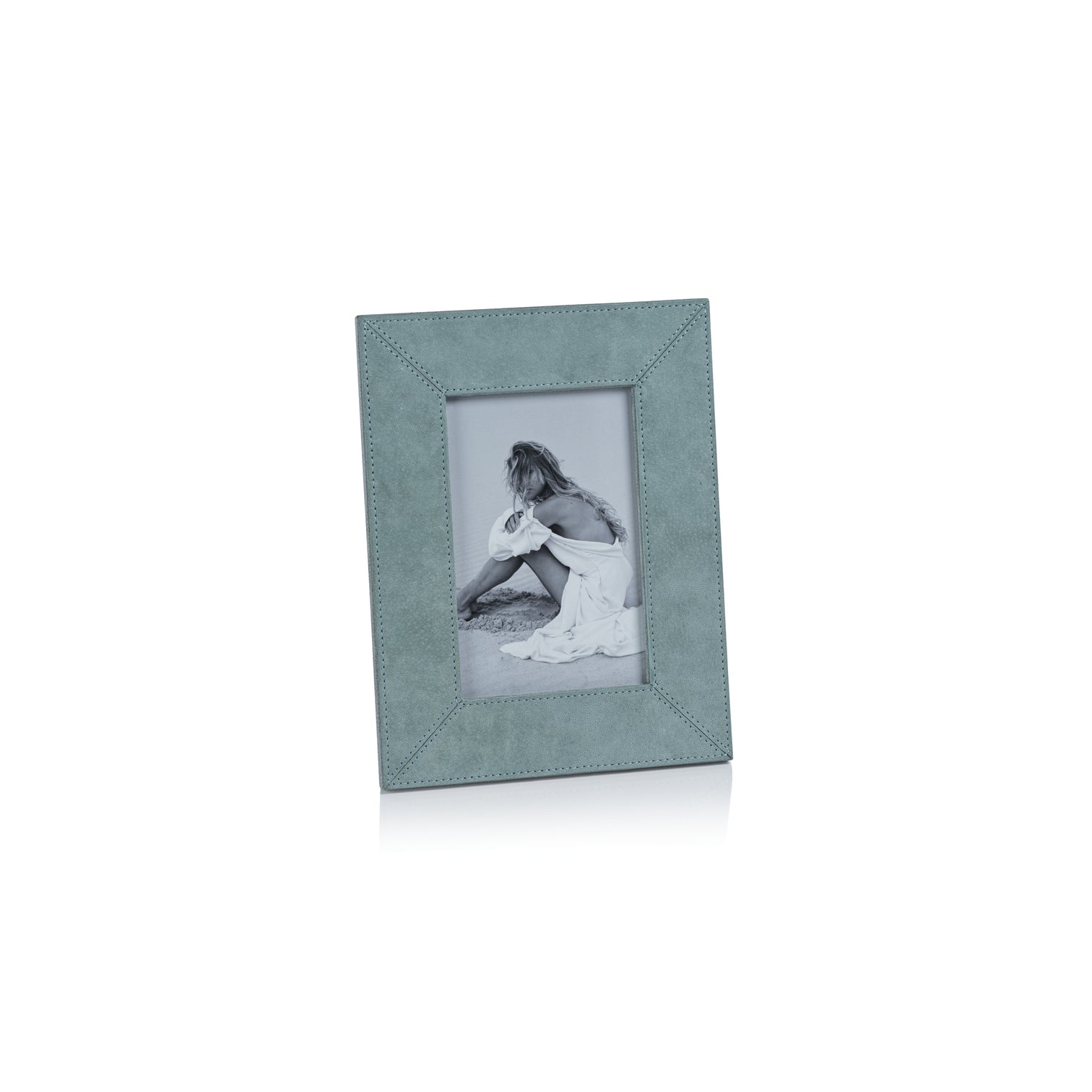 Cote D Azur Blue Suede Photo Frame - Image 2